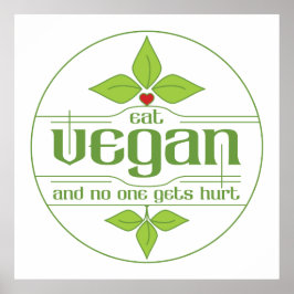 Póster Comer vegan y nadie se lastima