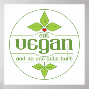 Póster Comer vegan y nadie se lastima