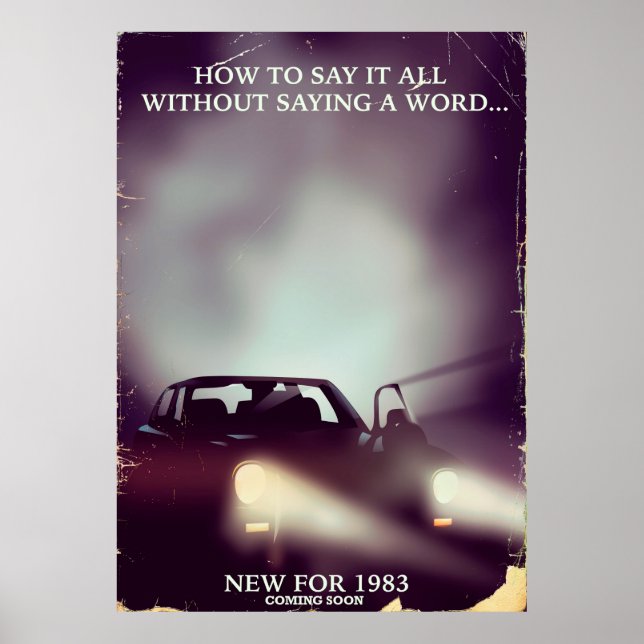 Póster Comercial de automóviles de los años 1980 (Frente)