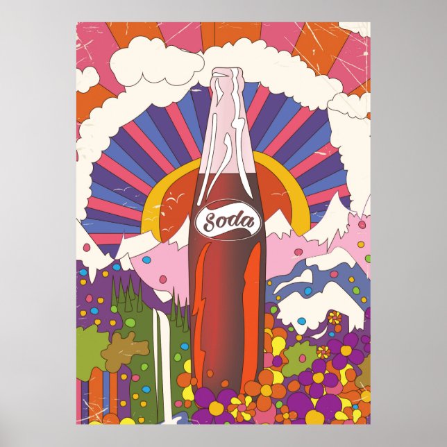 Póster comercial de soda al estilo vintage (Frente)