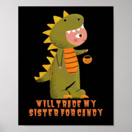 Póster COMERCIALIZARÁ A MI HERMANA POR Halloween divertid