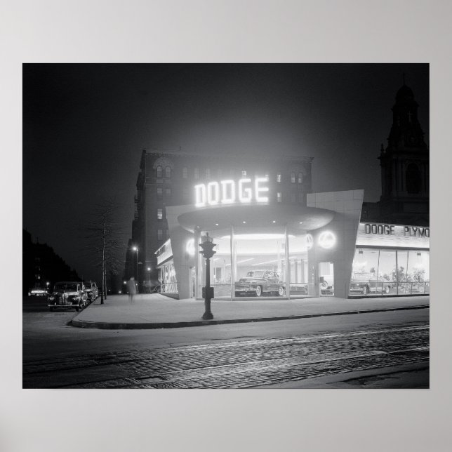 Póster Comerciante Automático De Noche, 1948. Foto de cos (Frente)