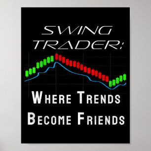 Póster Comerciante divertido de swing negociando en el me