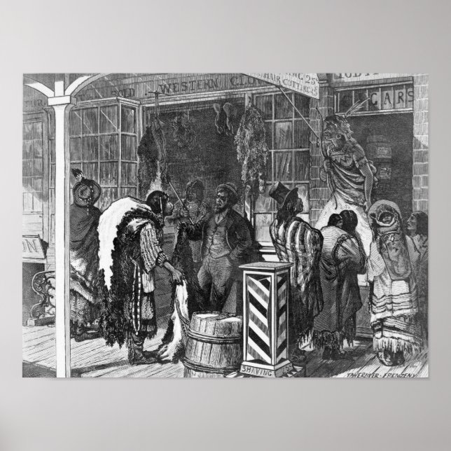 Póster Comerciantes de indios en una ciudad fronteriza (Frente)