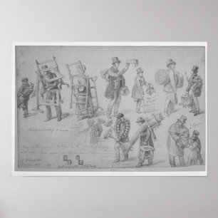 Póster Comerciantes de la calle de Londres, 1830-40