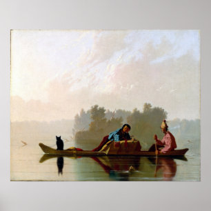 Póster Comerciantes de la piel de George Caleb Bingham