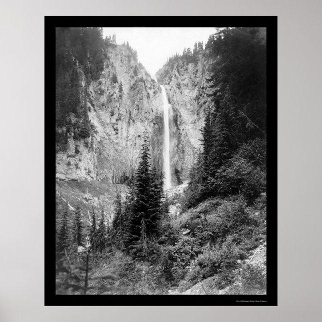 Póster Comet Falls, Mount Rainier, WA 1922 (Frente)