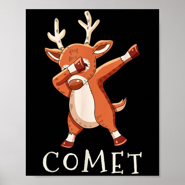 Póster Comet Santas Reindeers Family Matching Outfit Chri (Frente)
