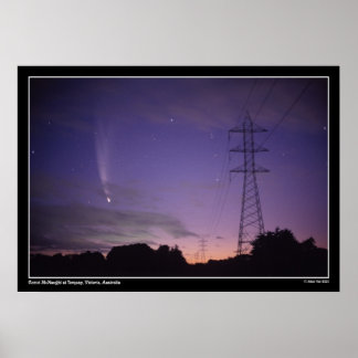 Póster Comet y las líneas de alimentación