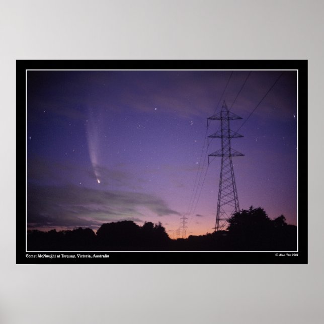 Póster Comet y las líneas de alimentación (Frente)