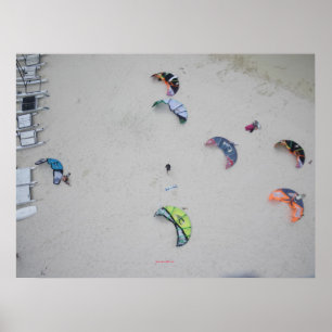 Póster Cometas del alto (kiteboard del kitesurf