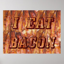 Póster Comí Bacon Text con fondo