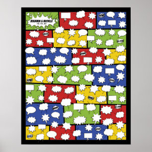 Póster Comic Book Guest Book Poster - 100 Signatures