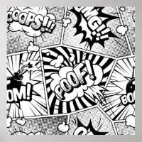Comic Book Pop Art Black and White