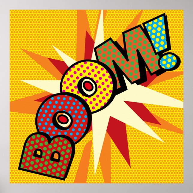 Póster Comic Book Pop Art BOOM (Frente)
