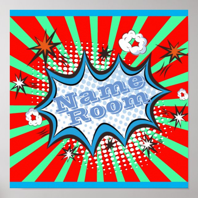 Póster Comic Book Poster de sala de nombres personalizado (Frente)