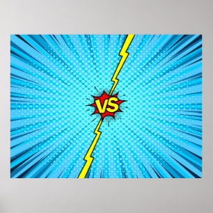 Póster Comic book versus background, classic pop-art styl