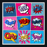 Póster Comic Bubbles Set. Expresiones Bom, Guay, Pow, Oop<br><div class="desc">Comic Bubbles Set. Expresiones Bom,  Guay,  Pow,  Oops,  Wow,  Dream,  Omg,  Crash,  Sí. Fondo de semitono. Pop Art ilustracion pop,  arte,  cómic,  burbuja,  genial,  diseño gráfico,  palabra,  libro,  pow,  personalizado,  wow,  voz,  fondo,  marco,  elemento,  icono,  retro,  título,  sueño,  forma,  vintage,  ilustracion,  retro, </div>