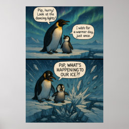 Póster Cómic de Aurora Penguins - Chiste divertido sobre 