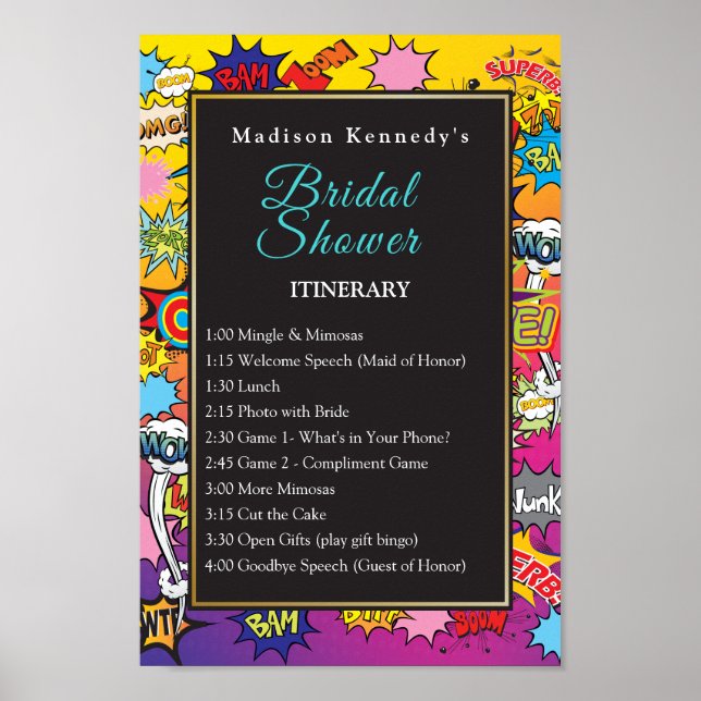 Póster Cómic de Despedida de Soltera Pop Art 💥🎉 Burbuja (Frente)