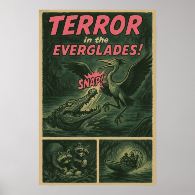 Póster Cómic de Everglades - Horror de ataque al lagarto (Frente)