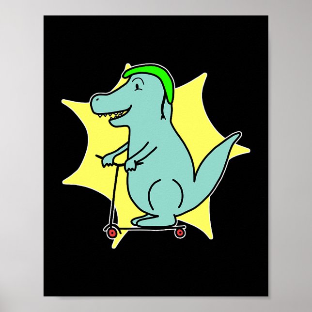 Póster Cómic de Stunt Scooter Dinosaur Scooter Dragon (Frente)