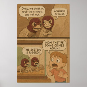 Póster Cómic divertidísimo sobre crímenes de Lizard - ¡Cr