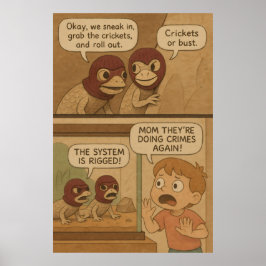 Póster Cómic divertidísimo sobre crímenes de Lizard - ¡Cr