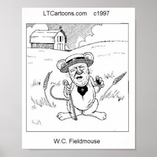 Póster Cómic divertido de ratón de campo de Rick London