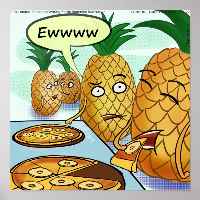 Póster Cómic divertido LTCartoons Pineapple Pizza (Frente)