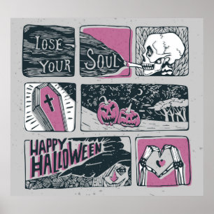 Póster Comic Halloween: Ilustracion divertido