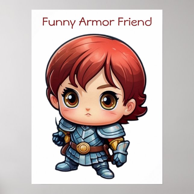Póster Comic Knight Funny Armor Friend Kids Wall Poster (Frente)