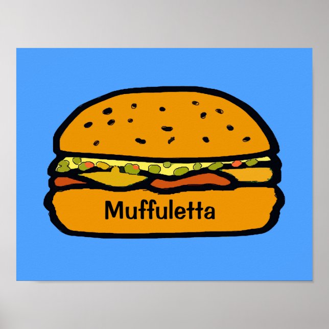 Póster Comical Muffuletta Sandwich (Frente)