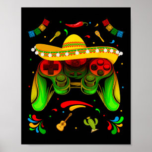 Póster Cómico videojuego Cinco De Mayo niños disparemos