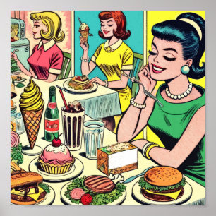Póster Comics de los Chicas del almuerzo