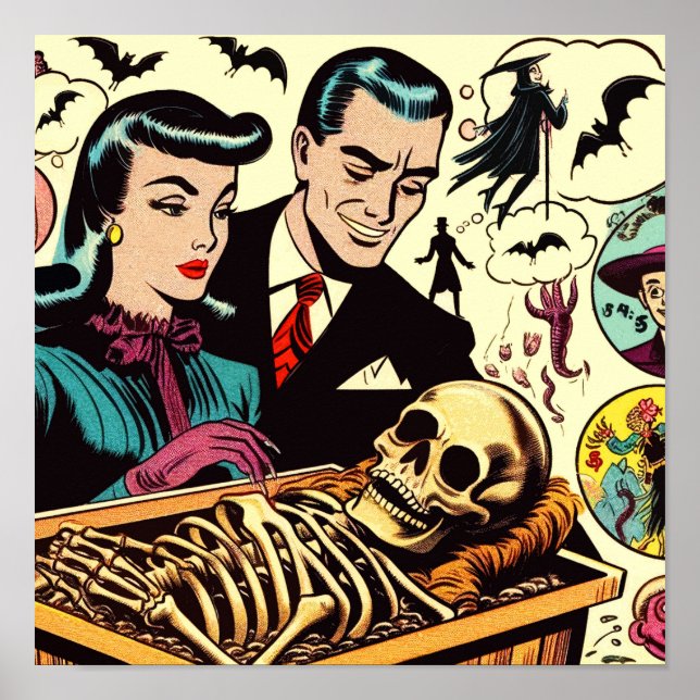 Póster Comics de parejas de Góticos retro (Frente)