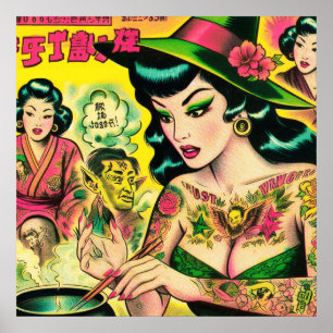 Póster Comics Retro De Brujas Orientales