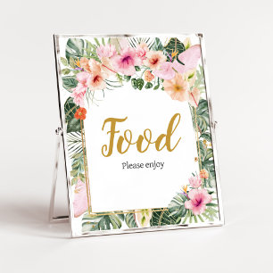 Póster Comida Aloha Tropical Floral