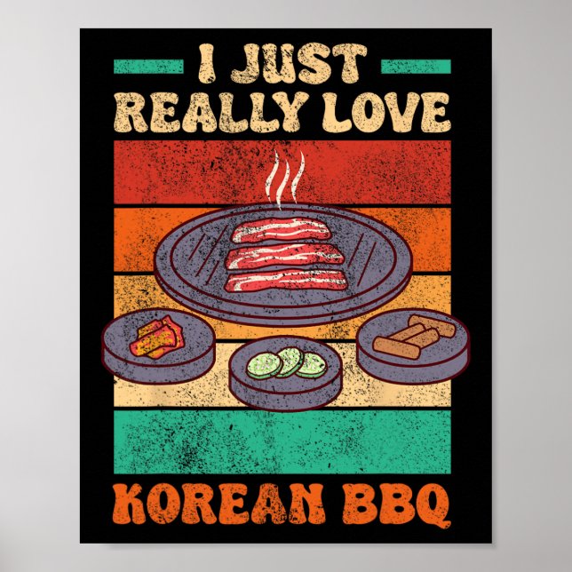 Póster Comida asiática divertida - Bbq coreano (Frente)