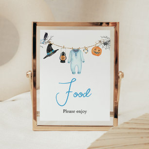 Póster Comida Baby Shower de Blue Little Boo Halloween