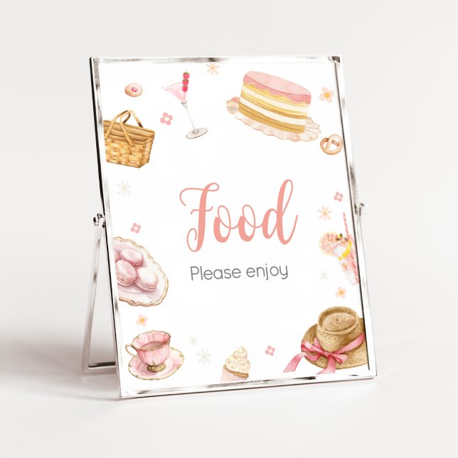Póster Comida Baby Shower de Picnic Baby Brunch (Picnic Baby Brunch Baby Shower Food Sign)