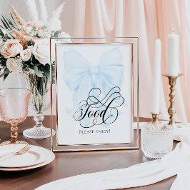 Póster Comida Baby Shower elegante y moderna de Blue Bow