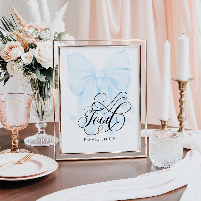 Póster Comida Baby Shower elegante y moderna de Blue Bow (Subido por el creador)