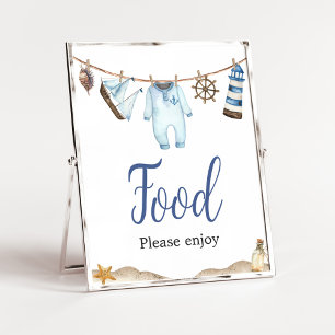 Póster Comida Baby Shower Nautical Sailor Ahoy