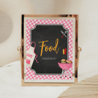 Comida Baby Shower Pink Gingham BBQ