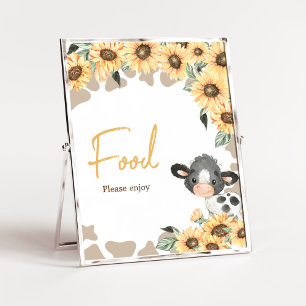 Póster Comida Baby Shower Sunflower Holy Cow