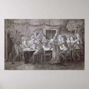 Póster Comida Boda nocturna