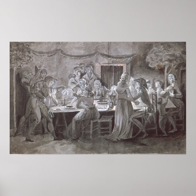 Póster Comida Boda nocturna (Frente)