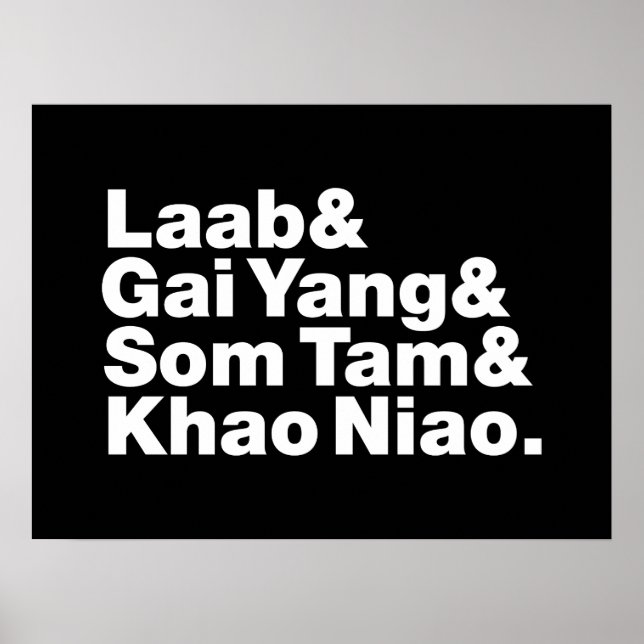 Póster Comida callejera tailandesa de Isaan (Frente)