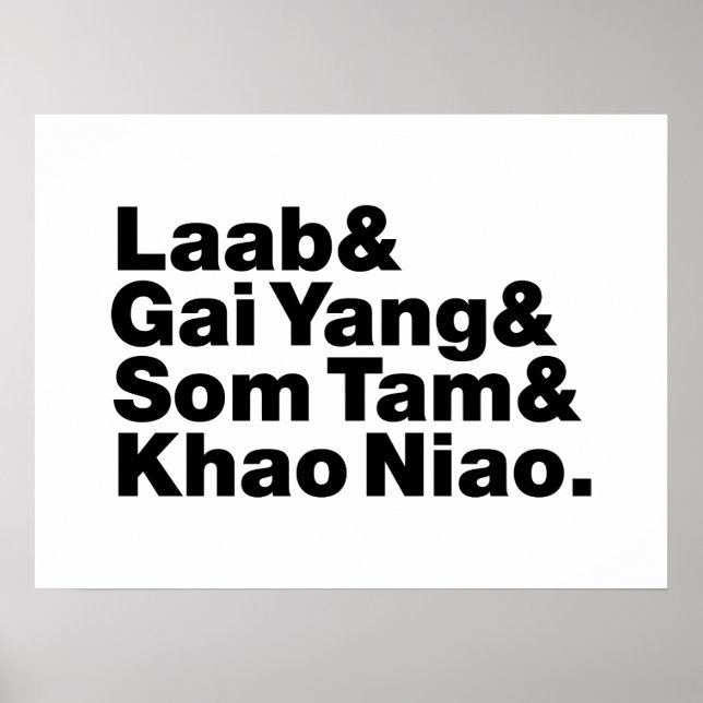 Póster Comida callejera tailandesa de Isaan (Frente)